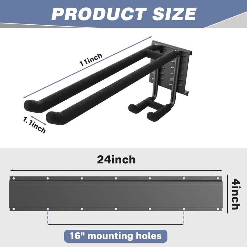 WALMANN Garage Storage Organization Wall Ski Rack 8 Pairs of Skis Mount Ski Hanger for Garage Snowboard Wall Rack Holds Up to 400 lbs - Image 3